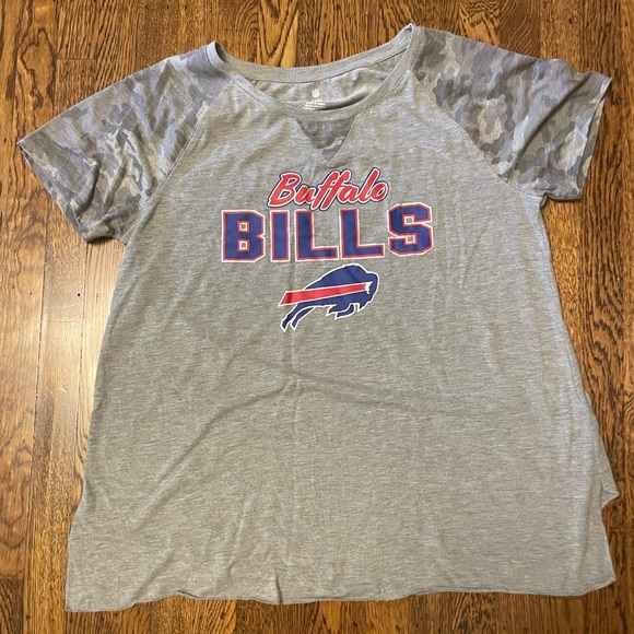 NFL Tops - Buffalo Bills Women’s Camo Sleeve Shirt